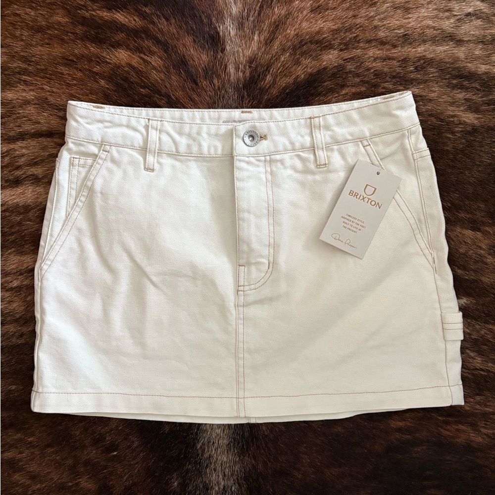 Brixton Off-White Denim Skirt